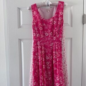 Pink flower midi dress size s